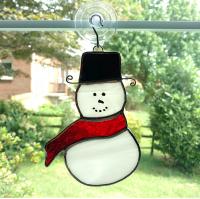 Snowman Stained Glass Suncatcher