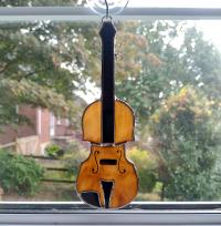 Stained Glass Violin Suncatcher