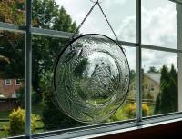 Vintage Christmas Tree and Holly Plate Window Hanging