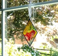 Alcohol Ink Diamond Suncatcher, Rainbow Colors