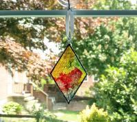 Alcohol Ink Diamond Suncatcher, Rainbow Colors