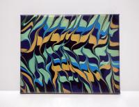 Pearlized Psychedelic Abstract Original Acrylic Painting, 8" x 10"