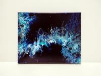 Moody Blues Abstract Original Acrylic Painting, 8" x 10"
