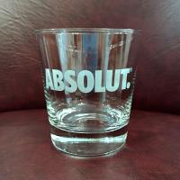 Vintage Absolut Vodka Rocks Lowball Glass,  Promotional Lowball Whiskey Old Fashioned Glass