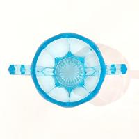 Vintage Westmoreland 1776 Colonial Aqua Blue Sugar Bowl, UV Reactive Glassware