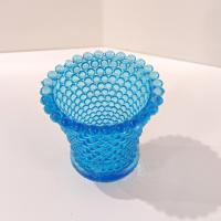 Vintage Homeco Aqua Blue Hobnail Votive Cup Sconce Candle Holder, Home Interiors Glass Pegged Votive Cup