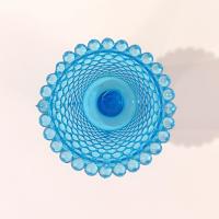 Vintage Homeco Aqua Blue Hobnail Votive Cup Sconce Candle Holder, Home Interiors Glass Pegged Votive Cup