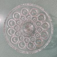 Antique Adams and Co Palace Moon and Stars Clear Pressed Glass 10 Inch Pedestal Cake Stand with Lip, EAPG Pastry Dessert Display Plate