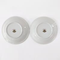 Vintage Meito Adele Orleans Shape Dessert Fruit Bowls, Set of 2, Purple and Yellow Violets Floral Design China