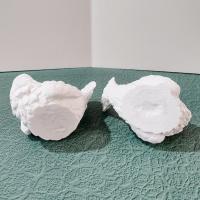 Vintage Santini White Alabaster Doves, Set of Two, Italian Love Bird Figurines