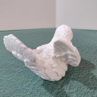 Vintage Santini White Alabaster Doves, Set of Two, Italian Love Bird Figurines