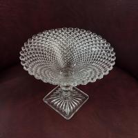 Vintage Anchor Hocking Miss America Clear Diamond Compote, Stemmed Glassware