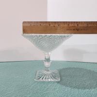 Vintage Anchor Hocking Miss America Clear Diamond Compote, Stemmed Glassware