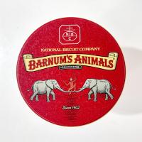 Vintage Nabisco Animal Crackers Collectible Cylindrical Metal Storage Tin