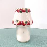 Vintage Yankee Candle Mini Ceramic Shade Jar Topper, Fall Apple Harvest Design
