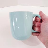 Vintage Corelle Coordinates Aqua Blue Ceramic Stoneware Coffee Tea Mugs, Set of Four
