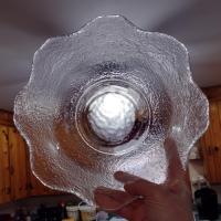 Vintage Arcoroc Fluted Salad Serving Bowl, Clear Glass Centerpiece Fruit Bowl