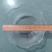 Vintage Arcoroc Fluted Salad Serving Bowl, Clear Glass Centerpiece Fruit Bowl