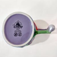 Vintage Disney Parks Little Mermaid Ariel Ceramic Mug, Purple and Red Starfish Shell Mug with Trident Handle