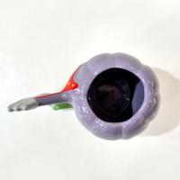 Vintage Disney Parks Little Mermaid Ariel Ceramic Mug, Purple and Red Starfish Shell Mug with Trident Handle