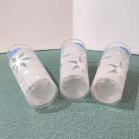 Vintage Anchor Hocking Blue Atomic Snowflake Highball Glasses, Set of Three
