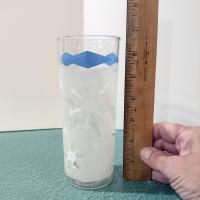 Vintage Anchor Hocking Blue Atomic Snowflake Highball Glasses, Set of Three