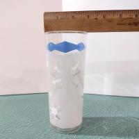 Vintage Anchor Hocking Blue Atomic Snowflake Highball Glasses, Set of Three