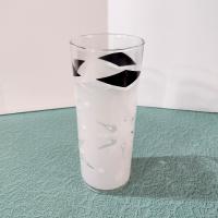 Vintage Anchor Hocking Black and White Atomic Snowflake Highball Glass