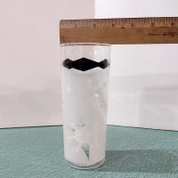 Vintage Anchor Hocking Black and White Atomic Snowflake Highball Glass