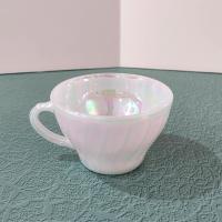 Vintage Anchor Hocking Fire King Aurora Swirl White Pearl Opalescent Iridescent Tea Cup