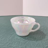 Vintage Anchor Hocking Fire King Aurora Swirl White Pearl Opalescent Iridescent Tea Cup