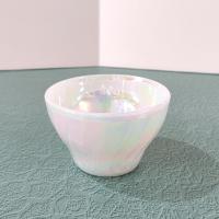 Vintage Anchor Hocking Fire King Aurora Swirl White Pearl Opalescent Iridescent Tea Cup