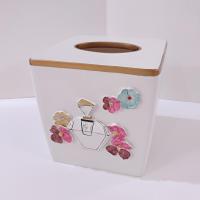 Vintage Avanti Dream Big Tissue Box Cover Holder, Perfume Bottle and Flowers Design Bathroom Decor
