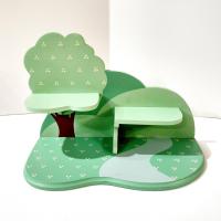 Vintage Avon Best Buddies Display Shelf, Wall Mount or Tabletop Green Tree Wooden Shelf, Kids Room Decor