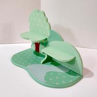 Vintage Avon Best Buddies Display Shelf, Wall Mount or Tabletop Green Tree Wooden Shelf, Kids Room Decor