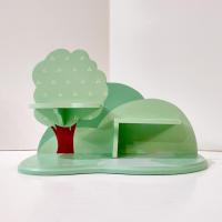 Vintage Avon Best Buddies Display Shelf, Wall Mount or Tabletop Green Tree Wooden Shelf, Kids Room Decor