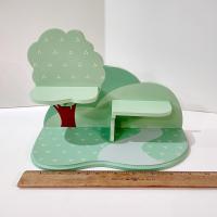 Vintage Avon Best Buddies Display Shelf, Wall Mount or Tabletop Green Tree Wooden Shelf, Kids Room Decor