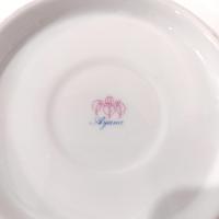 Vintage Japanese Ayame 6 Inch Porcelain Bowl with Pink, Blue, and Gold Iris Floral Design