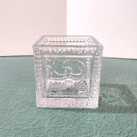 Vintage Glass Baby Cube Box, Storage Holder, Planter Pot
