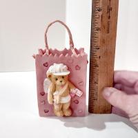 Vintage 1995 Cherished Teddies Valentines Cupid Ceramic Resin Treat Bag, Priscilla Hillman Enesco Teddy Bear Figurine