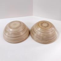 Vintage Bamboo Salad Soup Serving Bowls, Set of Two
