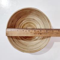 Vintage Bamboo Salad Soup Serving Bowls, Set of Two