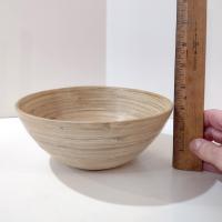 Vintage Bamboo Salad Soup Serving Bowls, Set of Two