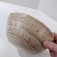 Vintage Bamboo Salad Soup Serving Bowls, Set of Two