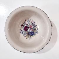 Vintage Home and Garden Party LTD Floral Ceramic Batter Bowl, Stoneware Mixing Bowl with Spout and Handles