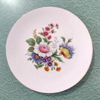 Vintage Bareuther Waldsassen Bavaria Germany Floral Dessert Salad Appetizer Plates, Set of 4, Bavarian Porcelain Flower Plates