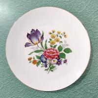 Vintage Bareuther Waldsassen Bavaria Germany Floral Dessert Salad Appetizer Plates, Set of 4, Bavarian Porcelain Flower Plates