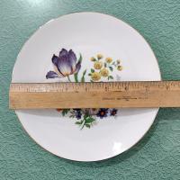 Vintage Bareuther Waldsassen Bavaria Germany Floral Dessert Salad Appetizer Plates, Set of 4, Bavarian Porcelain Flower Plates