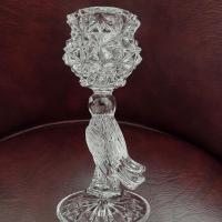 Vintage Crystal Hofbauer Byrdes Collection Taper Candle Holders with Figurative Bird Stems, Set of Two