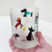 Culver Beach Dogs Frost Lowball Whiskey Rocks Old Fashioned Glass